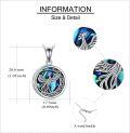 wholesale 925 Sterling Silver Round Abalone Shell Phoenix Dragon Locket Necklace Pendant-0-3