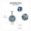 wholesale 925 Sterling Silver Round Abalone Shell Phoenix Dragon Locket Necklace Pendant-0-3