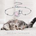 wholesale 14K Gold Pink Crystal Black Cat Pendant Necklace for Women Cats Lover-0-16