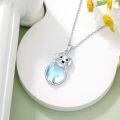 wholesale 925 Sterling Silver Moonstone Dog Pendant Necklace for Women - Memorial s-0-2