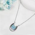 wholesale 925 Sterling Silver Turquoise and Moonstone Horseshoe Clover Star Pendant Necklace-0-3