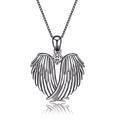 wholesale 925 Sterling Silver Wings Heart Pendant Necklace-0-0