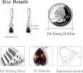 wholesale 925 Sterling Silver Tear Drop Garnet and Trinity Knot Dangle Earrings for Women-0-5