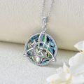 wholesale 925 Sterling Silver Abalone Shell Celtic Knot Pendant with Trinity Symbol and Triple Moon Design for Women's Jewelry Necklaces-0-2