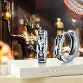 wholesale 925 Sterling Silver Egyptian Anubis Ankh Oxidized Hoop Earrings-0-6