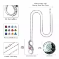 wholesale  925 Sterling Silver White Gold Plated Heart Birthstone Necklaces Wholesale with Infinity Symbol for Women, Hypoallergenic Romantic Gift-0-5