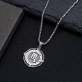 wholesale Sterling Silver Stone Zodiac Necklace 12 Constellation Horoscope Pendant-0-18