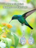 wholesale 925 Sterling Silver Hummingbird Moonstone Drop Earrings Nature s for Women Girls-0-5