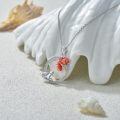 wholesale 925 Sterling Silver Lotus Frog Circle Pendant Necklace With Cubic Zirconia-0-2