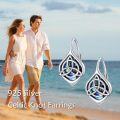 wholesale 925 Sterling Silver Abalone Shell Celtic Trinity Knot Leverback Tree of Life Studs s for Women Girls-0-5