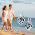 wholesale 925 Sterling Silver Abalone Shell Celtic Trinity Knot Leverback Tree of Life Studs s for Women Girls-0-5