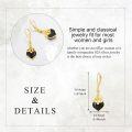 wholesale Gold-Plated 925 Sterling Silver Black Onyx Heart-Shaped Filigree Drop Earrings-0-4