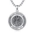 wholesale 925 Sterling Silver Saint Peregrine Protection Medal Pendant Necklace for Men & Women-0-0