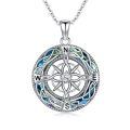 wholesale 925 Sterling Silver Compass Necklace With Celtic Knots And Crystal Center-0-0
