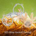 wholesale 925 Sterling Silver Axolotl Hoop Earrings - Cute Animal  for Her-0-4
