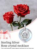 wholesale 925 Sterling Silver Blue Crystal Infinity Rose Pendant Necklace for Women - Mothers Day Gifts-0-1