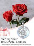 wholesale 925 Sterling Silver Blue Rose Pendant Necklace-0-1