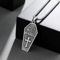 wholesale 925 Sterling Silver Grim Reaper Coffin Pendant Necklaces Gothic Mens s for Him-0-4