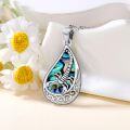 wholesale 925 Sterling Silver Teardrop Abalone Shell Scorpio Pendant Necklace for Women-0-3