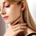 wholesale 925 Sterling Silver Cross Heartbeat Dangle Earrings-0-2