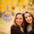 wholesale 925 Sterling Silver Metal Stone Sisters Moon Pendant Necklace  for Sister-in-Law-0-5