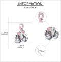 wholesale 925 Sterling Silver Boxing Gloves Breast Cancer Awareness Pendant Necklace for Women-0-2