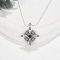 wholesale 925 Sterling Silver Black Onyx Celtic Knot Star Pendant Necklace Wiccan Jewelry-0-2