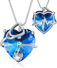 wholesale 925 Sterling Silver Birthstone Stethoscope Necklace for Nurse Doctor Med Student-925 Silver#09-September-Sapphire