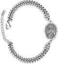 wholesale 925 Sterling Silver Saint Jude Thaddeus Medal Charm Bracelet with Box Chain for Men Women (Adjustable Length: 6-8 inches)-0-0
