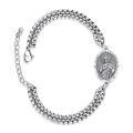 wholesale 925 Sterling Silver Saint Jude Thaddeus Medal Charm Bracelet with Box Chain for Men Women (Adjustable Length: 6-8 inches)-0-0