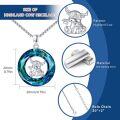 wholesale 925 Sterling Silver Blue Crystal Highland Cow Pendant Necklace-0-1