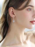 wholesale 925 Sterling Silver Blue Opal Owl Dangle Earrings-0-3