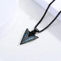 wholesale 925 Sterling Silver Black Plated Arrowhead with Turquoise and Malachite Inlay Pendant Necklace-0-4