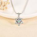 wholesale 925 Sterling Silver Star of David with Rainbow Football Pendant Necklace for Men & Women-0-3