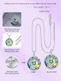 wholesale TOUPOP S925 Sterling Silver Family Celtic Tree Of Life Pendant Necklaces With 2 Heart Birthstone With Blue Austrian Crystal Jewelry Birthday Anniversary Christmas Gifts For Her Wife Girlfriend Mom (18k Real White Gold Filled) -0-3