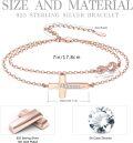 wholesale Rose Gold 925 Sterling Silver Cross & Infinity Stone Bracelet - Faith  for Women and Moms-0-1