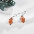 wholesale 925 Sterling Silver Football Dangle Earrings Sports  for Her-0-3