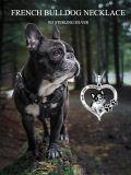 wholesale 925 Sterling Silver French Bulldog Heart Paw Print Love You Forever Pendant Necklace for Women-0-1