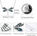 wholesale 925 Sterling Silver CZ Inlay Abalone Shell Dragonfly Pendant Necklace for Women and Girls-0-4
