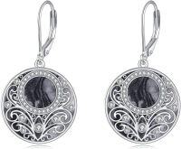 wholesale 925 Sterling Silver Celtic Teardrop Filigree Earrings Jewelry Gifts for Women-Wave Stone Filigree Earrings