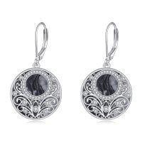 wholesale 925 Sterling Silver Celtic Teardrop Filigree Earrings Jewelry Gifts for Women-Wave Stone Filigree Earrings