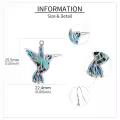 wholesale 925 Sterling Silver Abalone Shell Inlay Hummingbird Drop Earrings Wholesale for Women-0-4