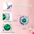 TOUPOP Sterling Silver Emerald Crystal Circle Pendant Necklace For Women-0-4