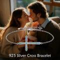 wholesale 925 Sterling Silver Turquoise Cross Charm Bracelet for Women-0-1