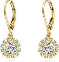 wholesale 14K Gold Diamond Drop Earrings for Women - Elegant s-Flower Moissanite