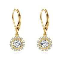 wholesale 14K Gold Diamond Drop Earrings for Women - Elegant s-Flower Moissanite