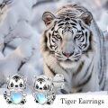 wholesale 925 Sterling Silver Moonstone Tiger Heart Stud Earrings for Women - Hypoallergenic Gift-0-2