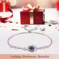 TOUPOP Sterling Silver Alexandrite June Birthstone Infinity Love Bracelet-0-2