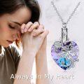wholesale 925 Sterling Silver Butterfly & Flower Purple Crystal Cremation Jewelry Keepsake Pendant Necklace with Funnel and Fill Kit-0-2