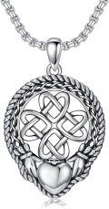 wholesale 925 Sterling Silver Celtic Knot Heart Pendant Necklaces for Men & Women-0-0